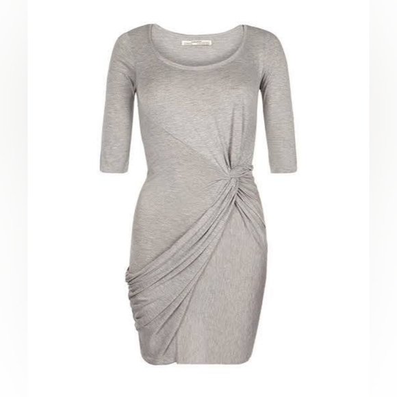 All Saints Dresses & Skirts - All Saints Grey Jersey Twain Drape Tee Shirt Scoop Neck Dress